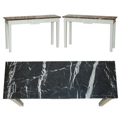 Antique Princess Diana's Spencer House Important Pair of Marble Topped Console Tables