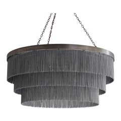 Contemporary 48" Bronze Chandelier with Black Chain by Tigermoth Lighting
