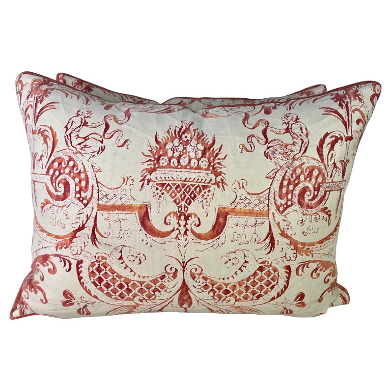 Pair of Custom Fortuny Pillows Mezziano For Sale at 1stDibs