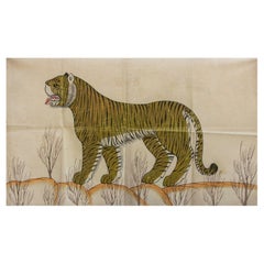 1970s Jaime Parlade Designer Hand Painting "Tiger" Oil on Canvas