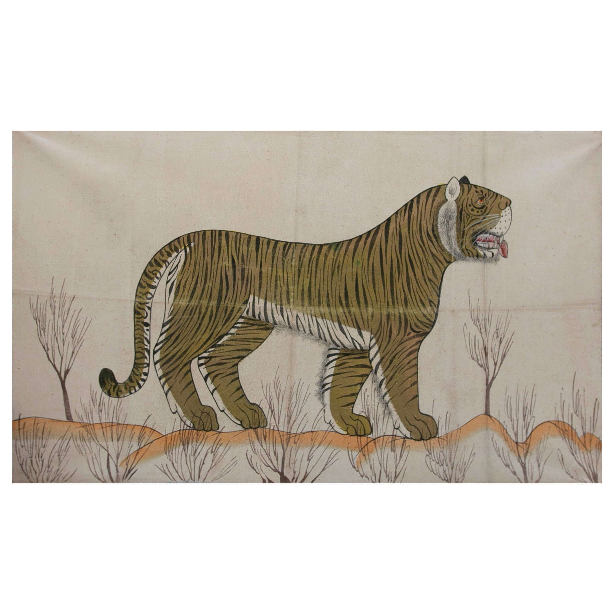 1970s Jaime Parlade Designer Hand Painting "Tiger" Oil on Canvas For Sale