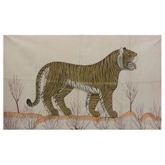 1970s Jaime Parlade Pintura a mano de diseño "Tigre" Óleo sobre lienzo
