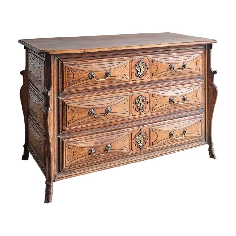French Walnut Commode, circa 1780 For Sale