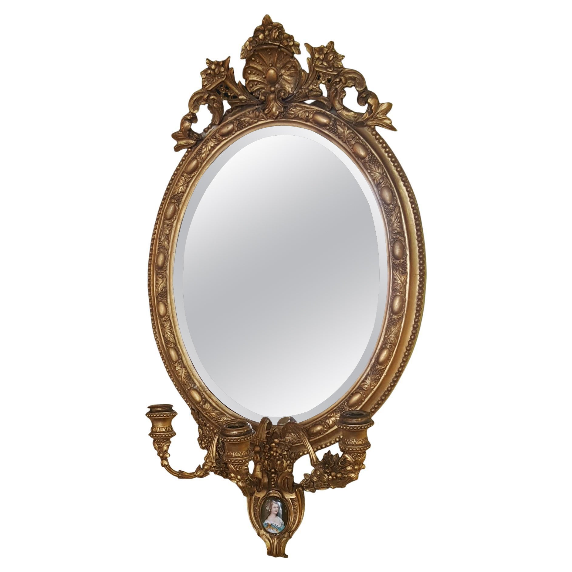 19th Century Gilt Framed Mirror For Sale