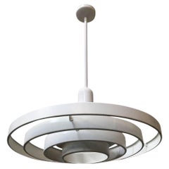 Midcentury "Saturn" Ceiling Steel 20" Pendant by Kurt Versen,