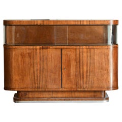Vintage Wooden Sideboard with Sliding Doors, Internal Shelves and Doors with Food Holder