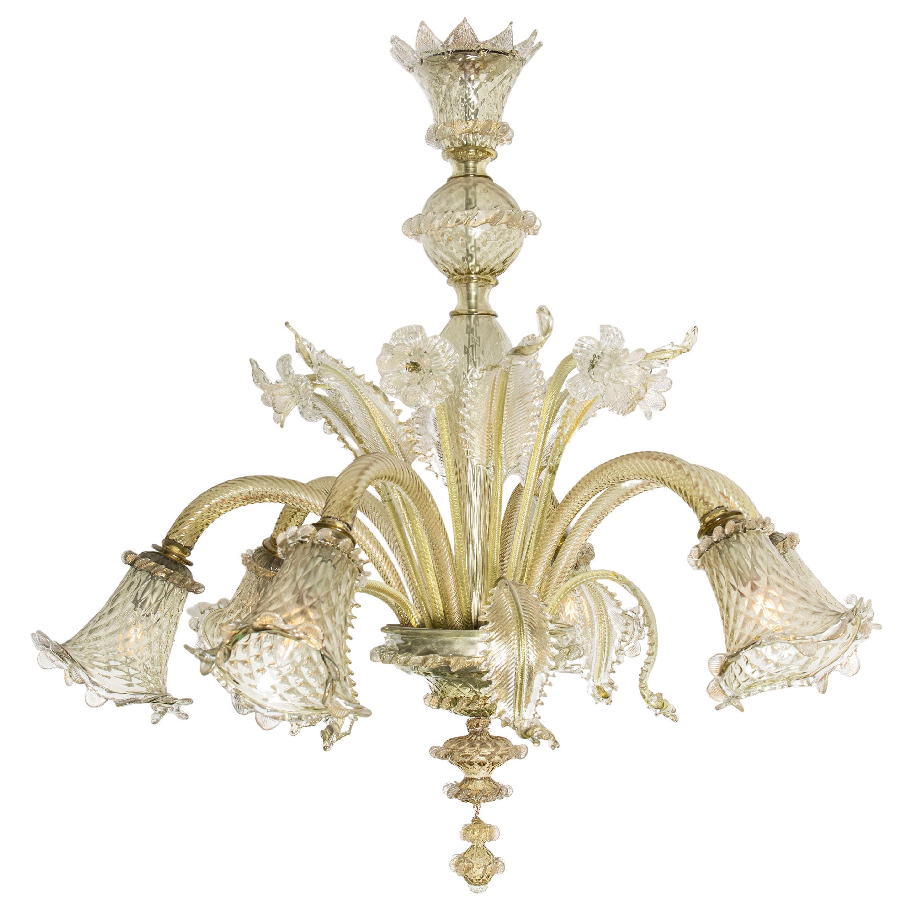 Murano Glass Chandelier, Italy, circa 1940 For Sale
