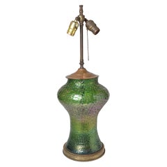 Early 20th Century Iridescent Glass Lamp Attributed to Loetz