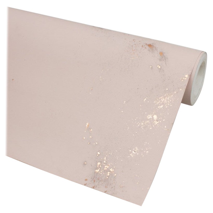 Pink and Copper Hand Guilded Wallpaper, Non-Repeating Mural, Made by Hand in UK For Sale