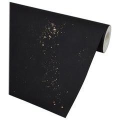 Black and Gold Hand Guilded Wallpaper, Non-Repeating Mural, Made by Hand in UK
