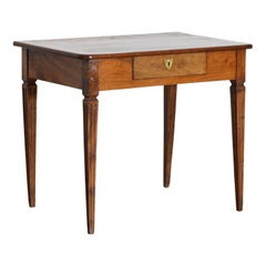 French Louis XVI Period Walnut 1-Drawer Side Table, circa 1780
