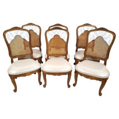 Vintage French Provincial Cane Dining Chairs by Century Furniture, Set of 6