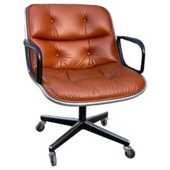 Retro Charles Pollock Desk Chair by Knoll in Burnt Orange