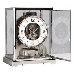 Retro Jaeger LeCoultre, Silver Atmos Clock from 1970, Revised and Platinum-Plated