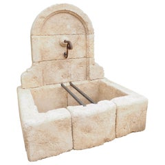 Small Arched Limestone Wall Fountain from France