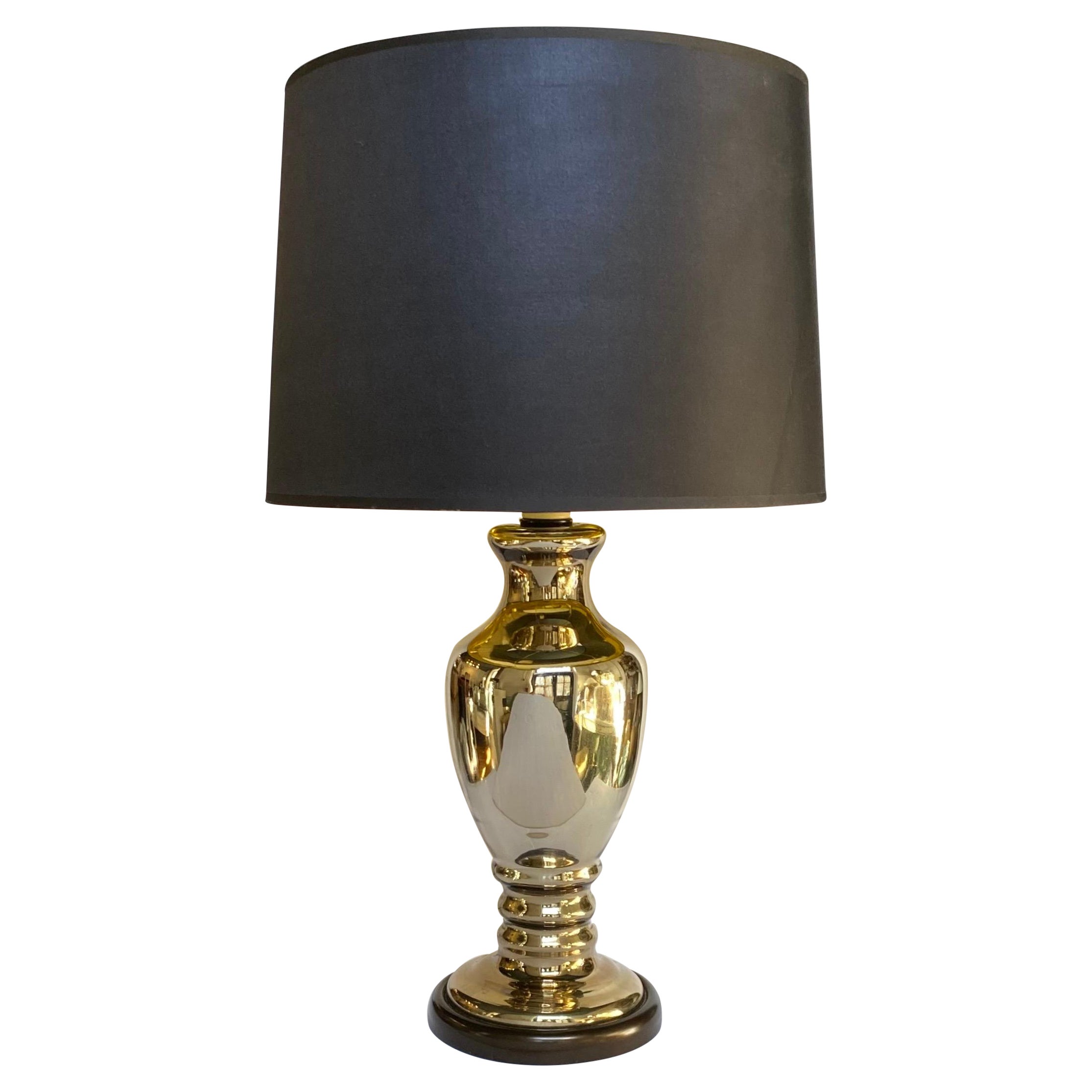 Lampe de table en forme de vase en verre mercure argenté