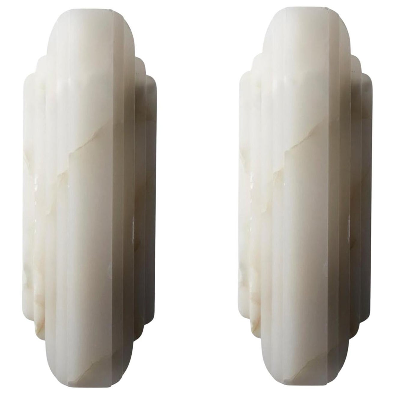 Lot de 2 bijoux muraux White Onyx par Lisette Rützou en vente