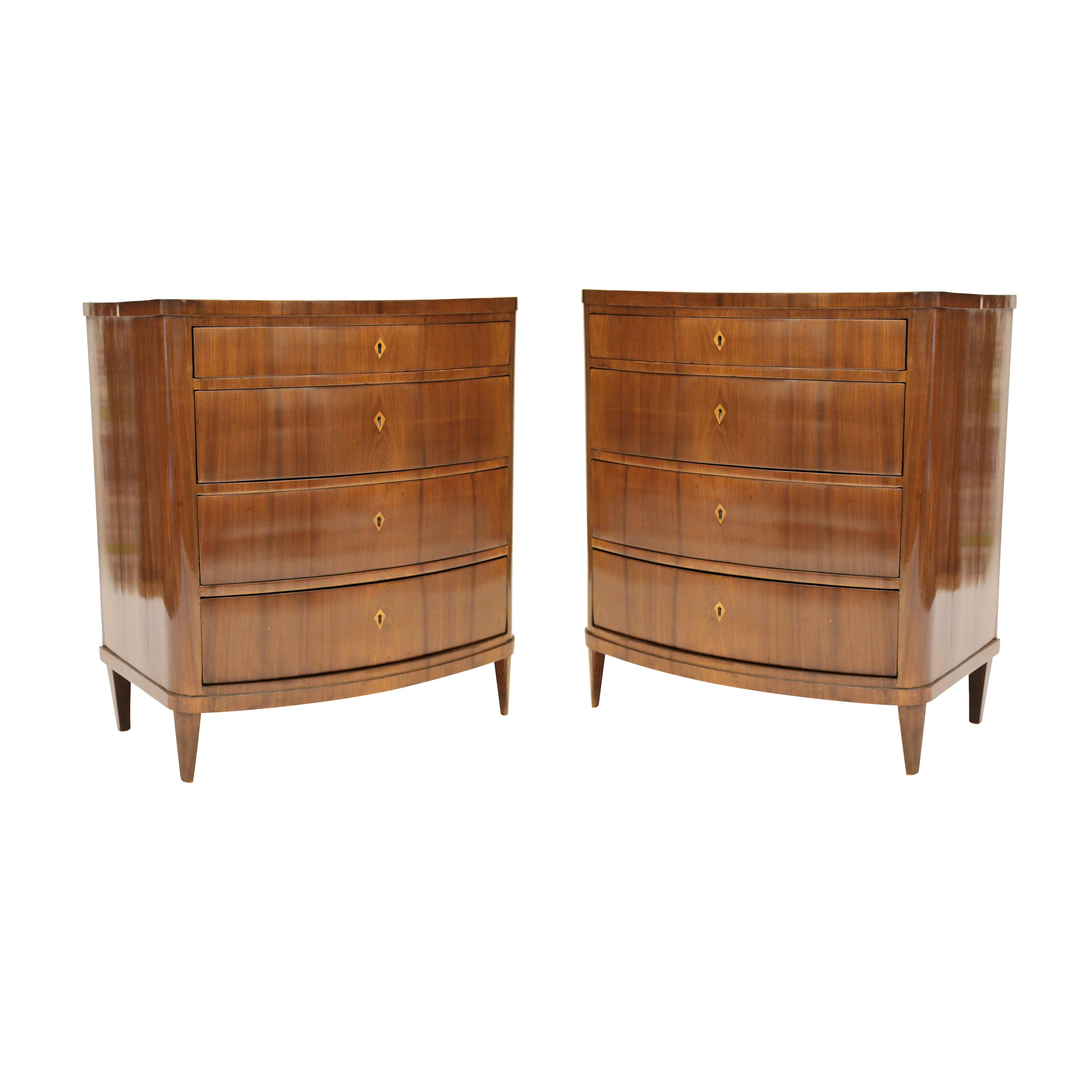 Pair of 19th Century Northern European Bow Front Chests