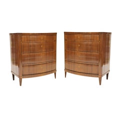 Pair of 19th Century Northern European Bow Front Chests
