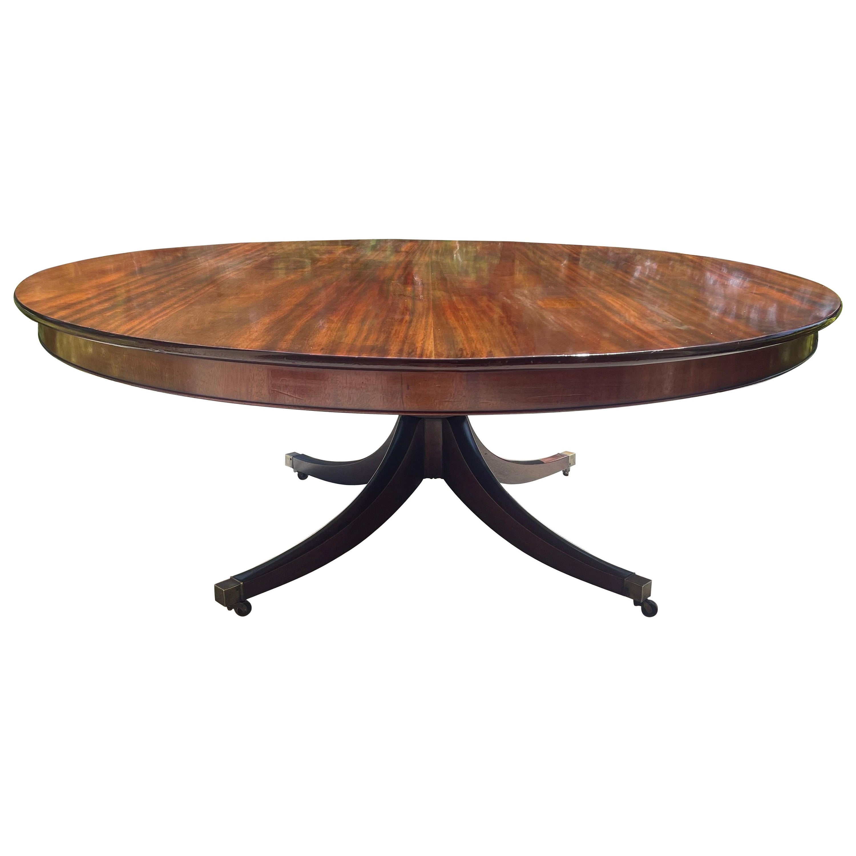 Large Round Mahogany Regency Dining Table