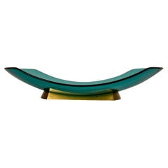 Green Fruit Bowl by Max Ingrand for Fontana Arte, 'Model 1419', circa 1960