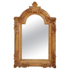 Antique Baroque Style Carved Walnut Mirror