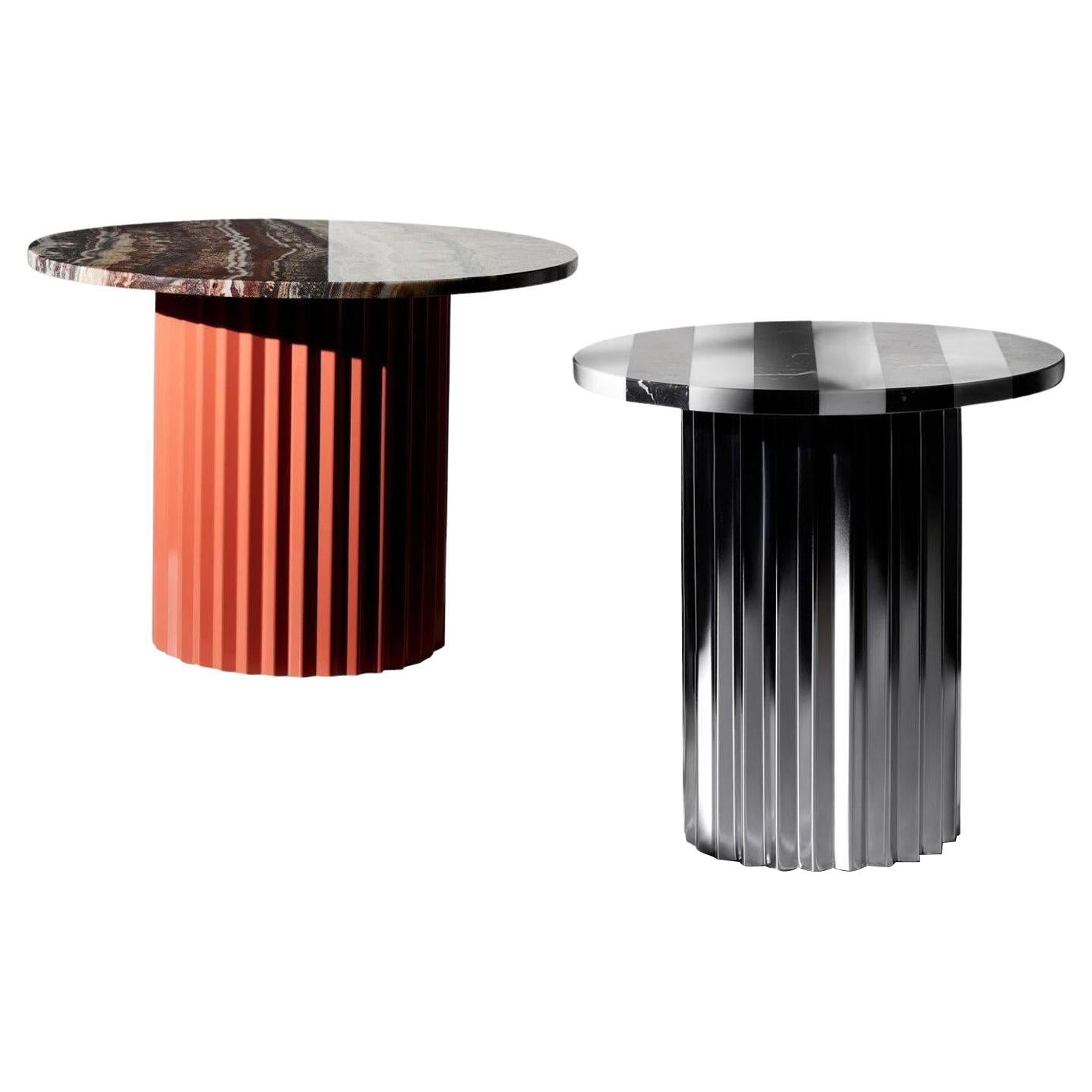 Set of 2 Marble Tables by Lisette Rützou For Sale