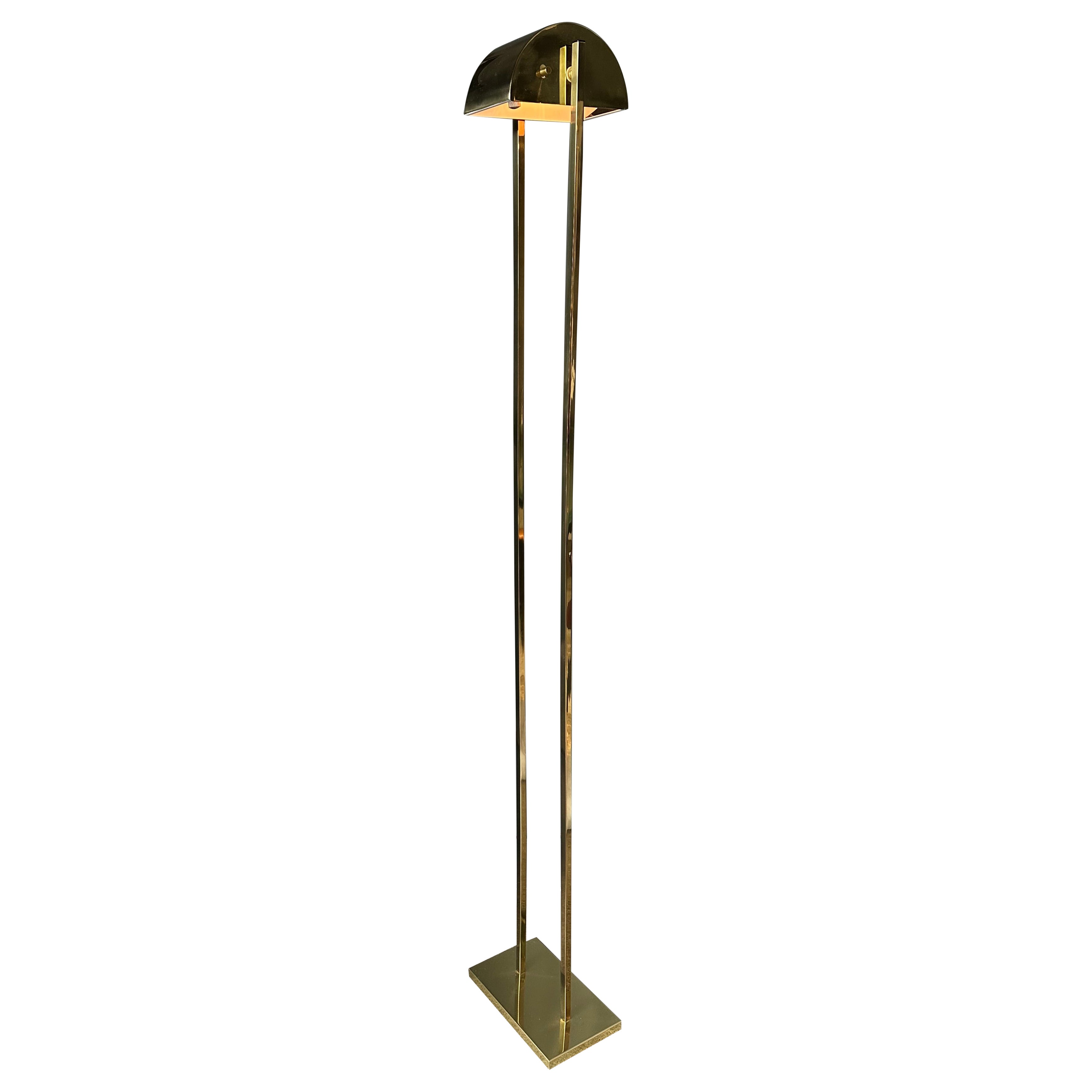 Brass Demilune Floor Lamp by George Kovacs for Koch + Lowy, 1970