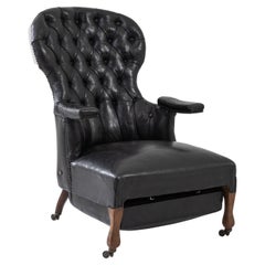 19th Century French Leather Armchair