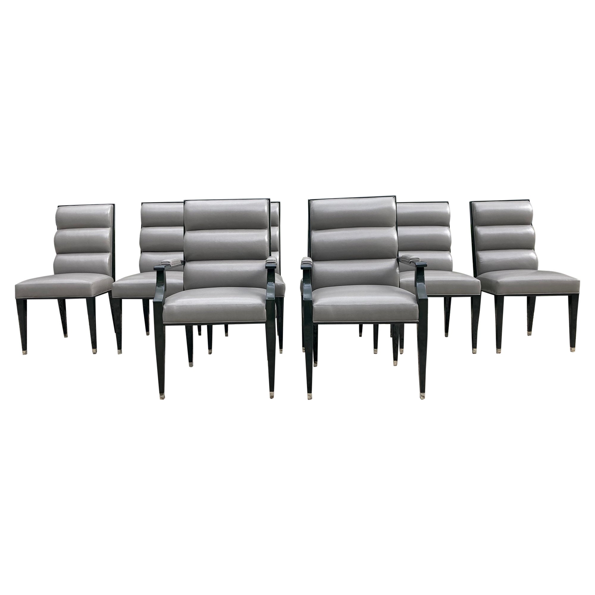 Set of Eight Vallois Dining Chairs by Artistic Frame