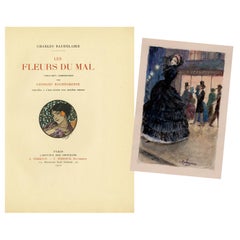 Antique Baudelaire's Fleurs Du Mal, Beautifully Illustrated and with Original Drawing