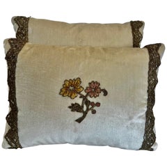 Pair of Velvet Appliqué Pillows by MLA