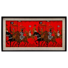 Mid-Century Modern Tibor Reich "Atournament" Framed Textile Wall Art circa 1960s