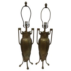 Gilt Brass Retro Neo Classical Revival Table Lamps