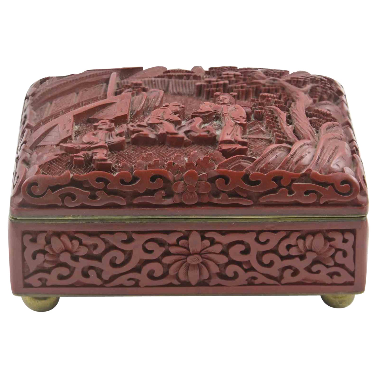 Vintage Chinese Box in Sealing Wax, China, Mid-20th Century For Sale