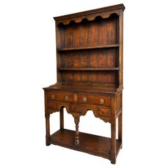 Retro English Welsh Dresser Petite Sideboard Oak Farmhouse Kitchen Cabinet