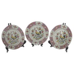 Set of 3 Chinese Ceramic Plates, Mid-20th Century