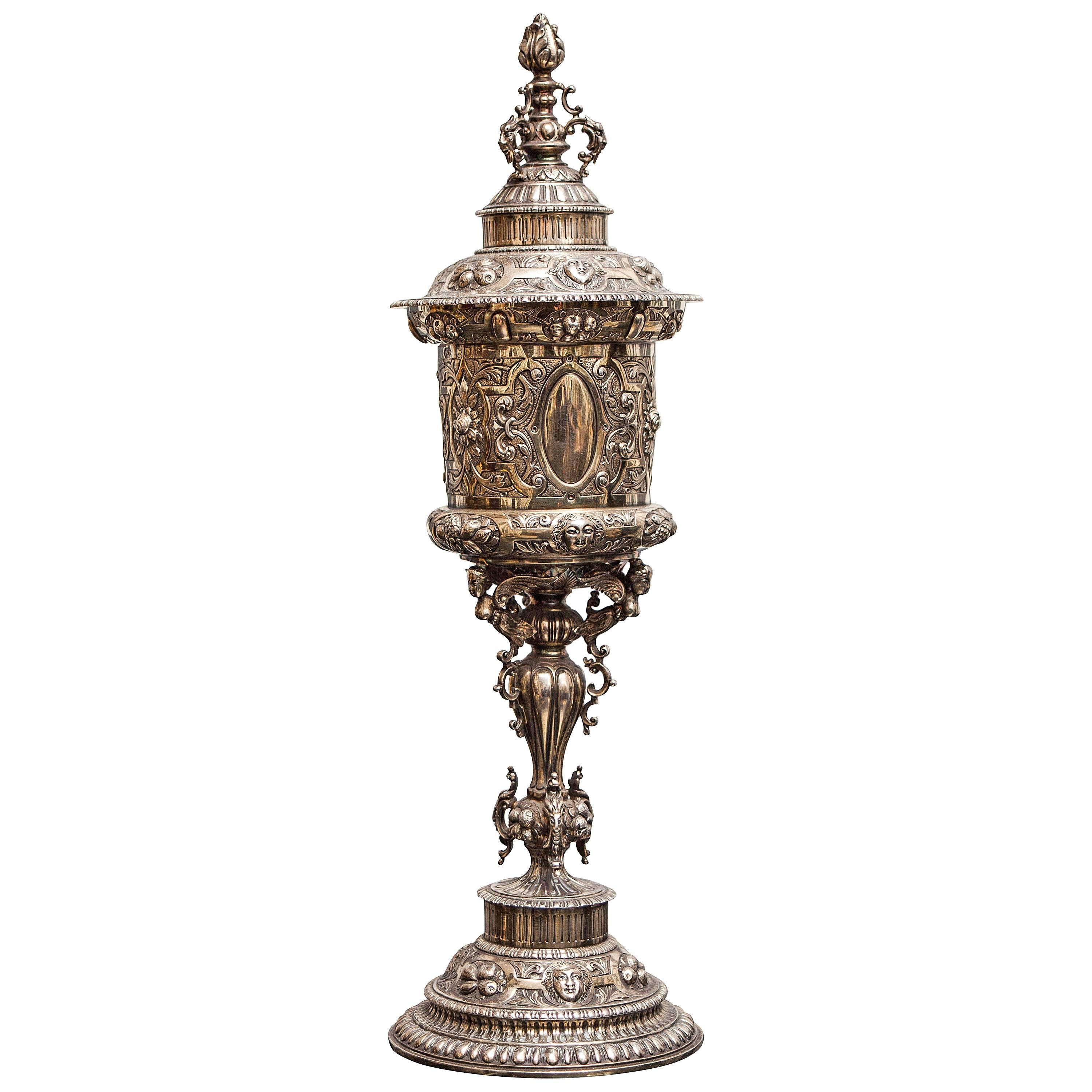 Late 19th Century Silver Gilt Chalice For Sale
