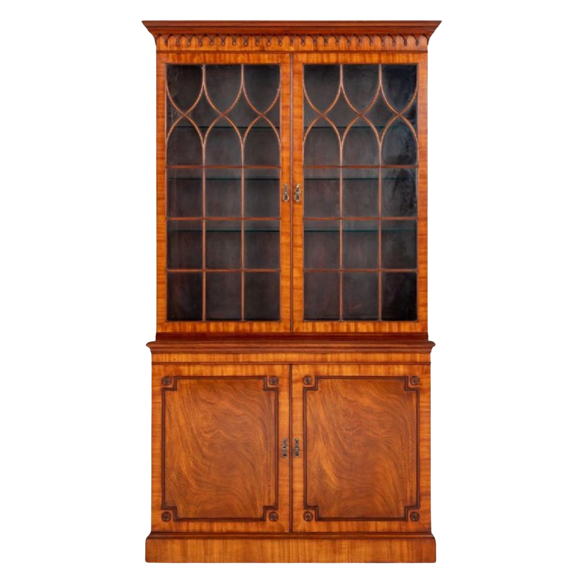 Regency Revival Bookcase Glazed Library Furniture