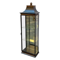 Neo-Classical Style Italian Tole Wall Mounted Table Top Vitrine / Cabinet