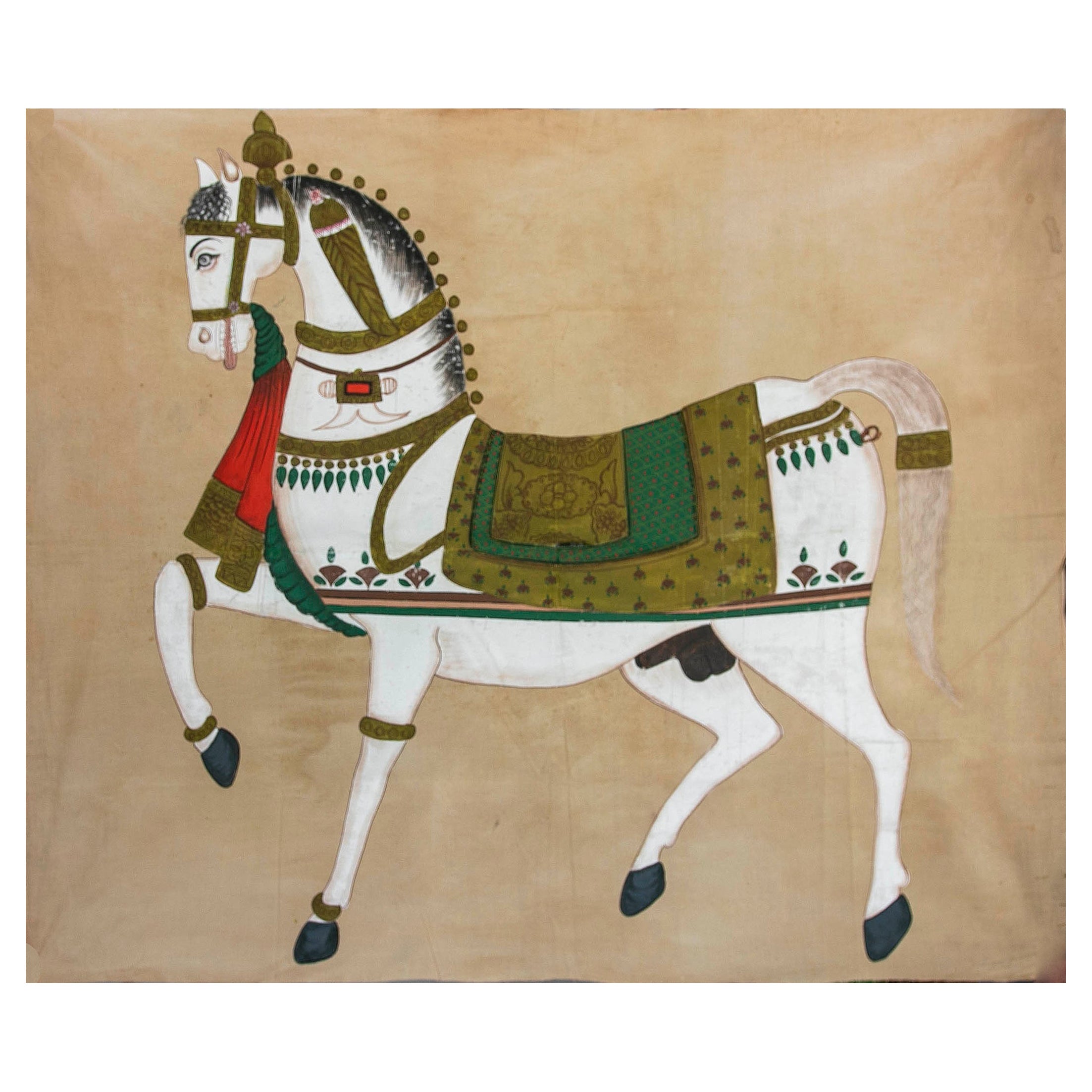 1970s Jaime Parlade Designer Hand Painting "Walking Horse" Oil on Canvas For Sale