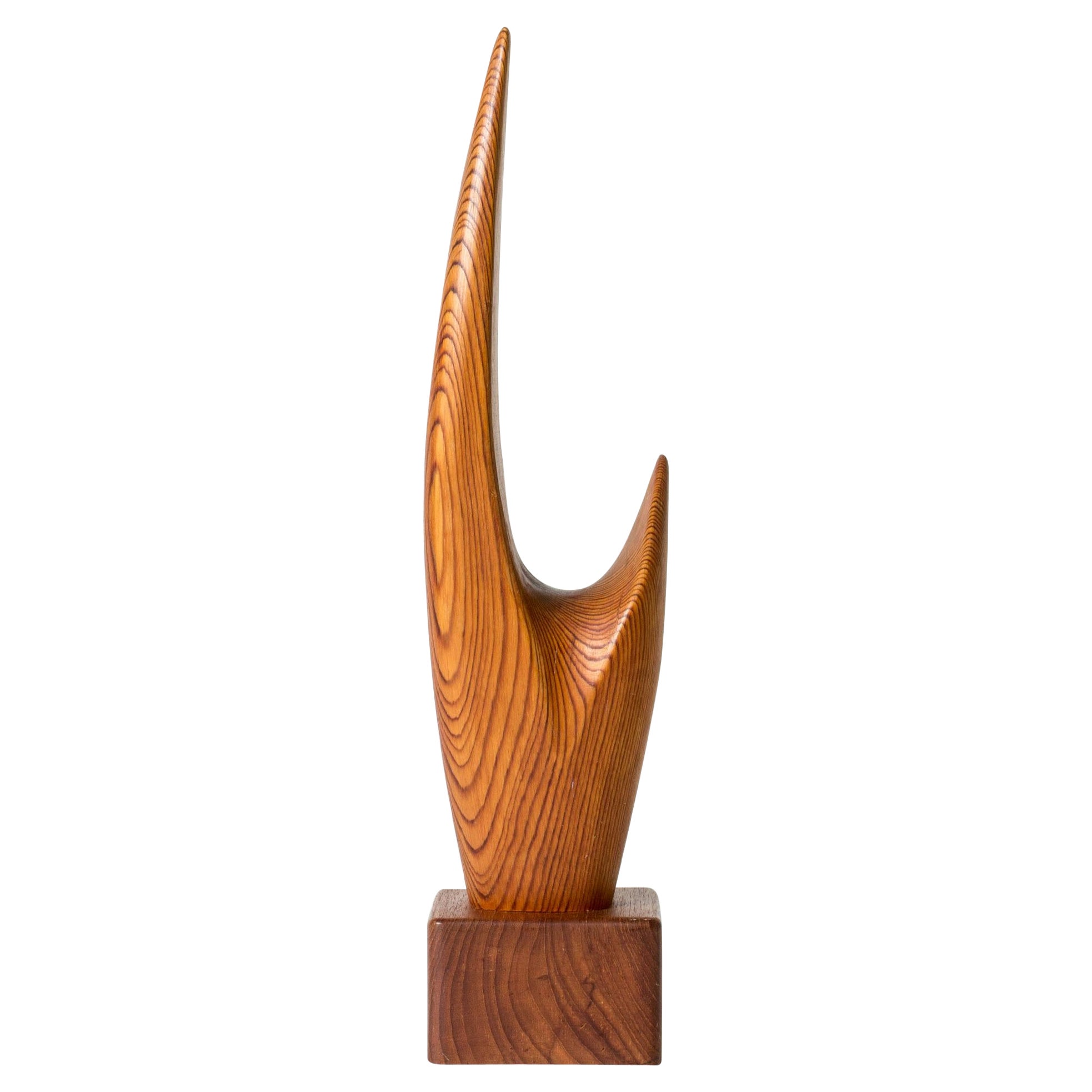Midcentury Wooden Abstract Sculpture by Johnny Mattsson, Sweden, 1962 For Sale