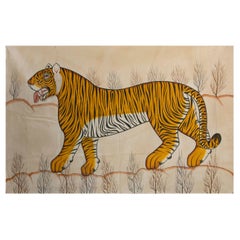 1970s Jaime Parlade Designer Hand Painting "Tiger" Oil on Canvas