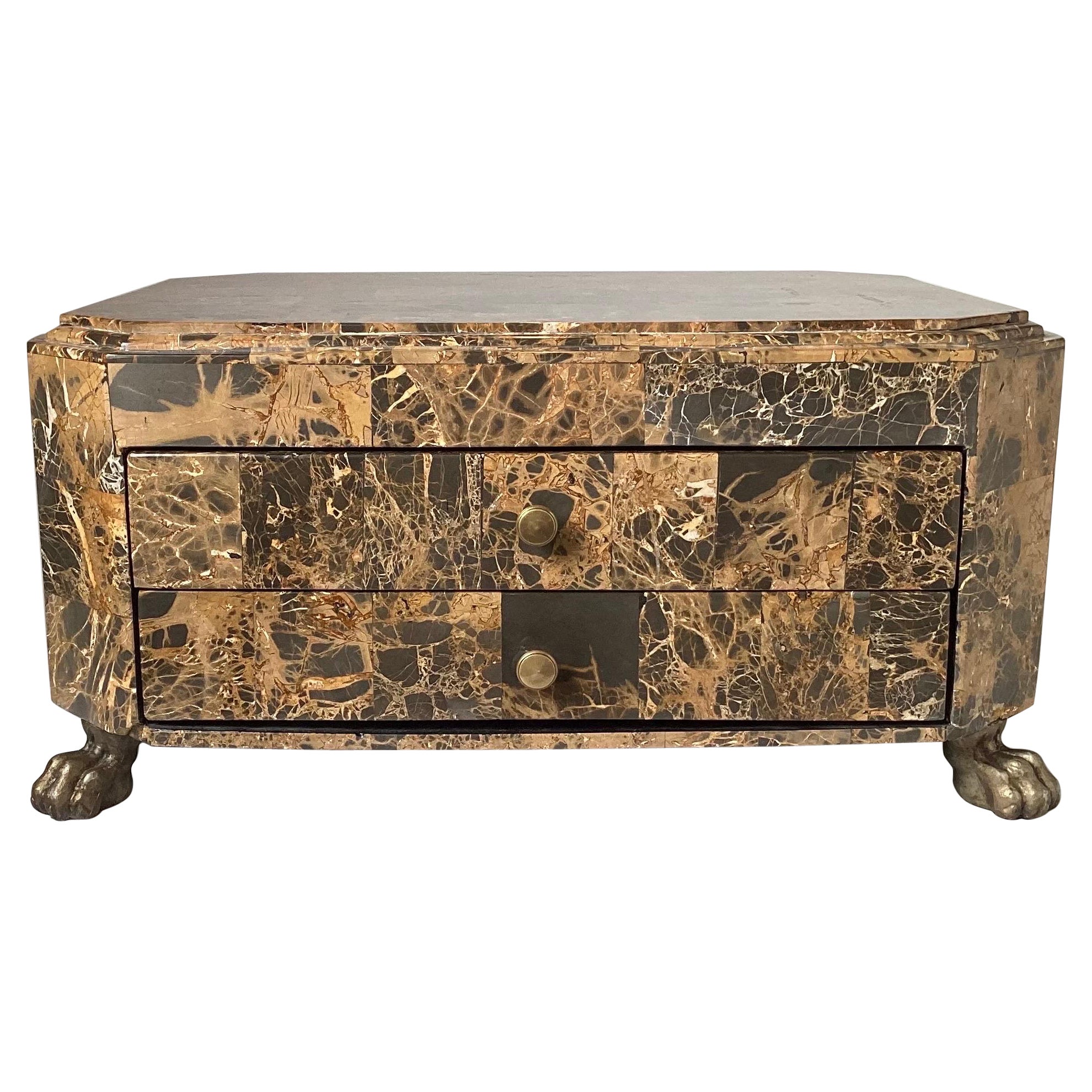Chic Hard Stone Table Box, Attributed to Maitland Smith  For Sale