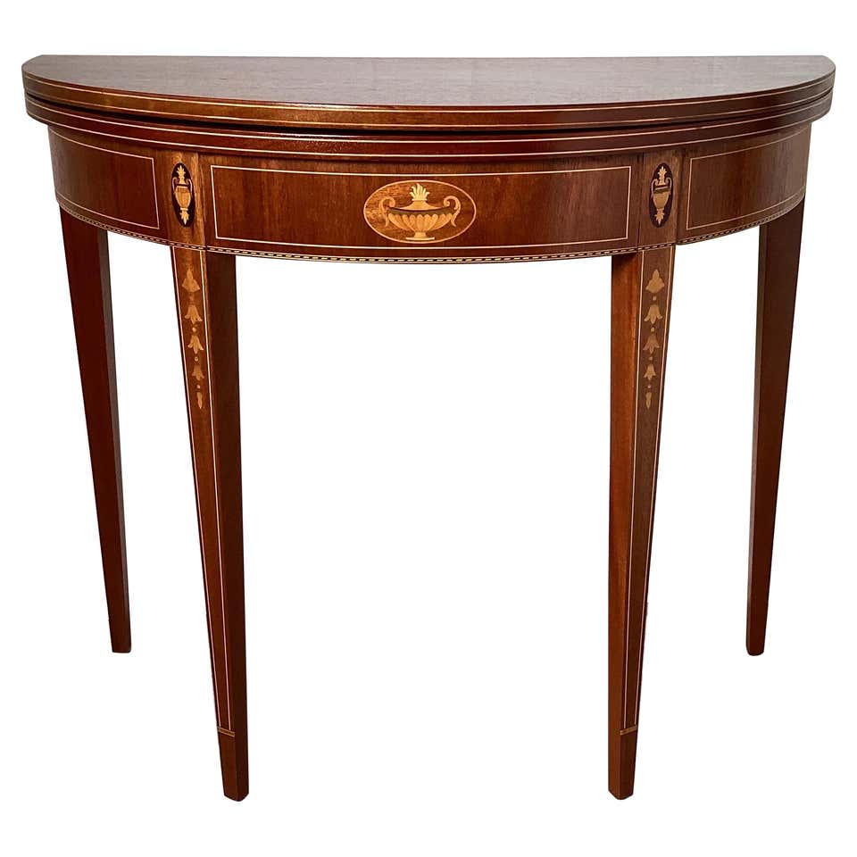 Hepplewhite Style Demilune Commode with Satinwood Inlay For Sale at 1stDibs