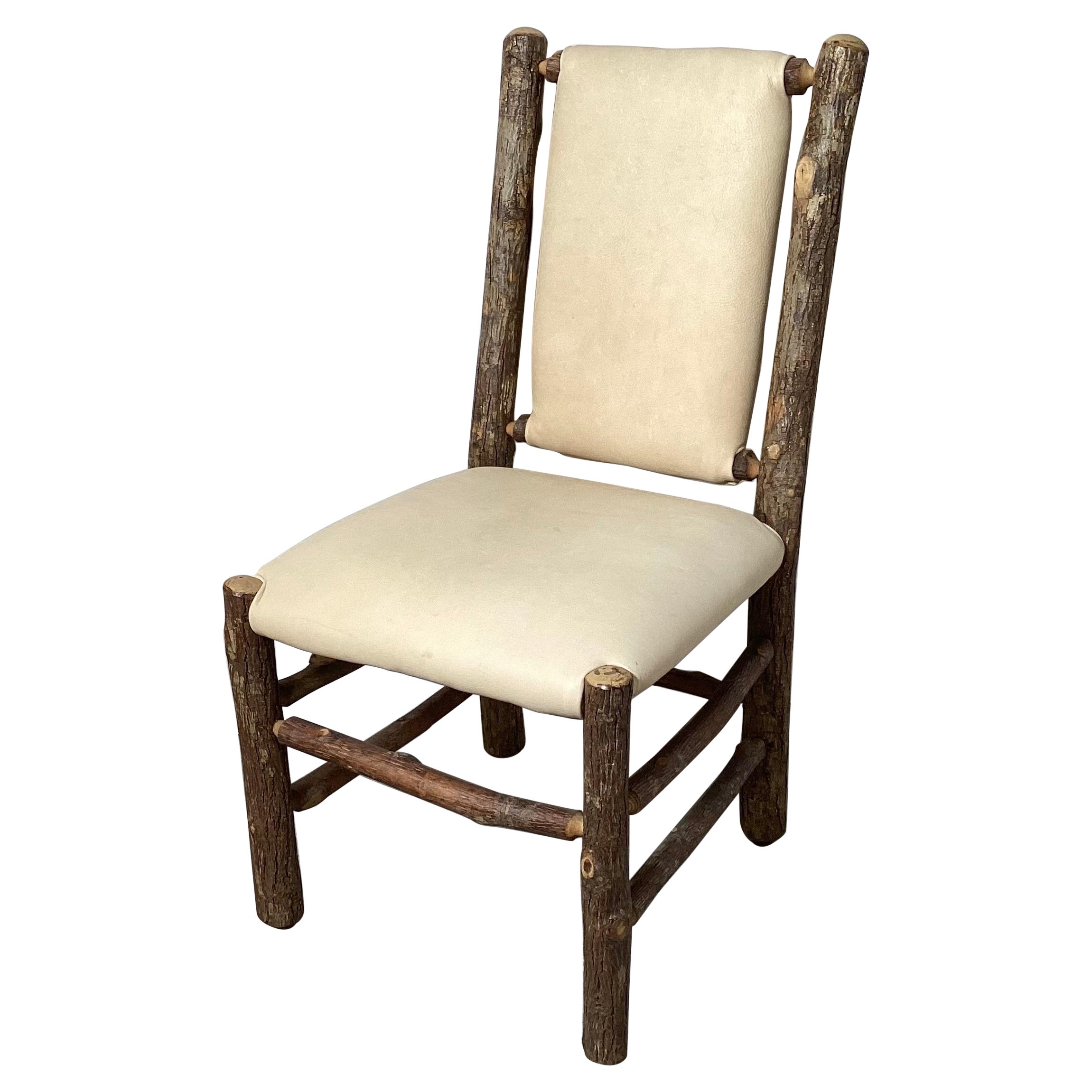 Old Hickory Accent Chair With Deer Skin Covering For Sale