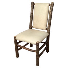 Vintage Old Hickory Accent Chair With Deer Skin Covering