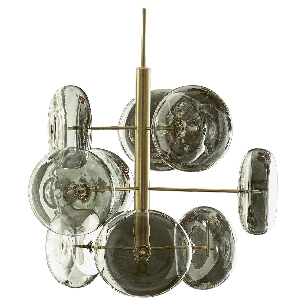 Lampe à suspension moderne italienne en verre borosilicate de la collection Bontempi en vente