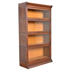 Antique Arts & Crafts Oak Four-Stack Barrister Bookcase by Gunn Furniture, 1920s