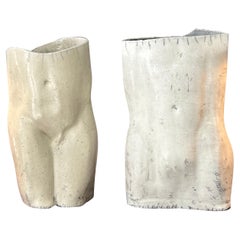 Linda Mielke Roku Man and Woman Torso Pottery Vases
